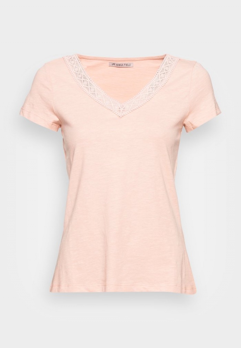 Anna Field Cheapest Basic T-Shirt Dames Lichtroze | NL-5419608-OC