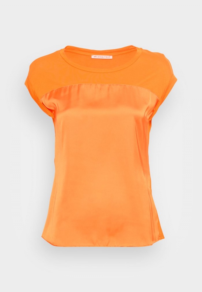 Anna Field Cheapest Basic T-Shirt Dames Oranje | NL-6973250-EF