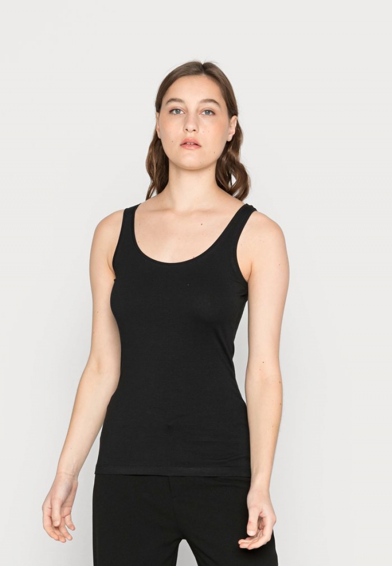 Anna Field Cheapest Basic Tank 3Er Pack Top T-Shirt Dames Zwart | NL-0425761-JW