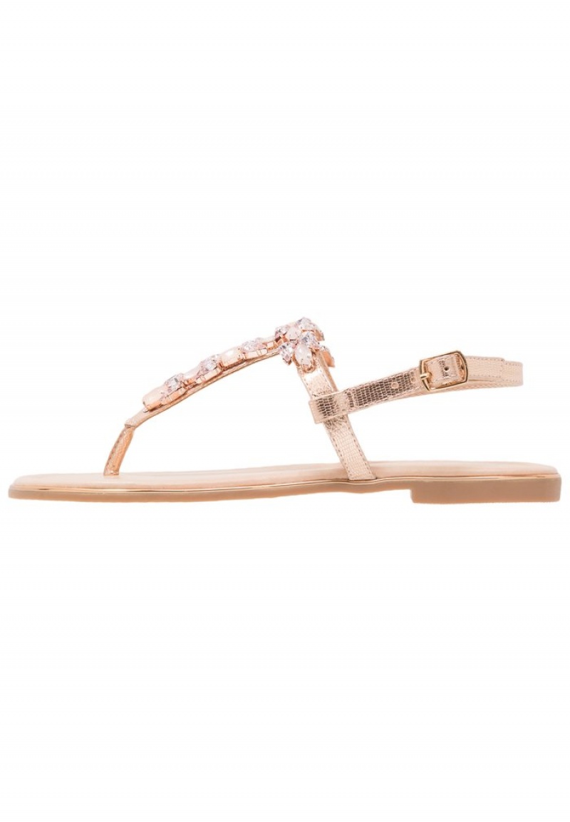 Anna Field Cheapest T-Bar Sandalen Dames Roze Goud | NL-5790312-EF