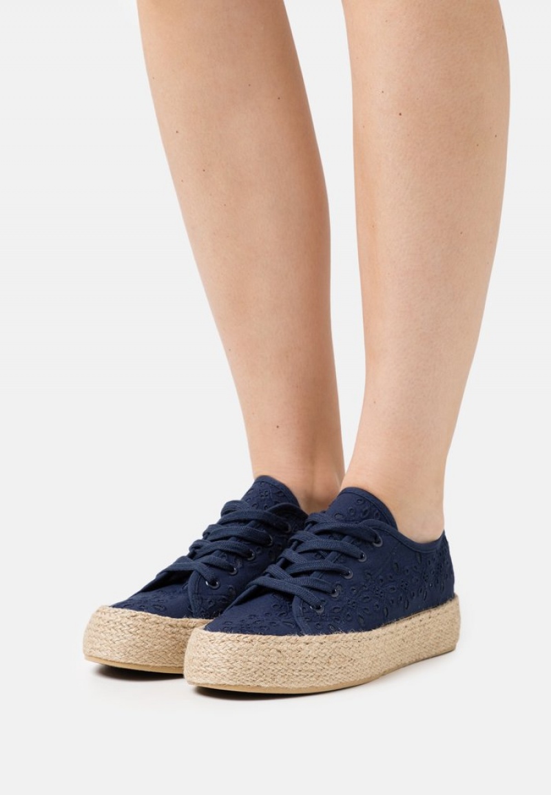 Anna Field Cheapest Vrijetijds Kanten-Ups Laag Schoenen Dames Donkerblauw | NL-8625941-QI