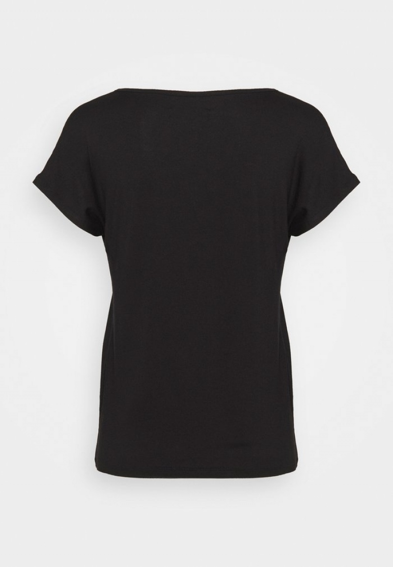 Anna Field Coupon Basic T-Shirt Dames Zwart | NL-3051946-XY