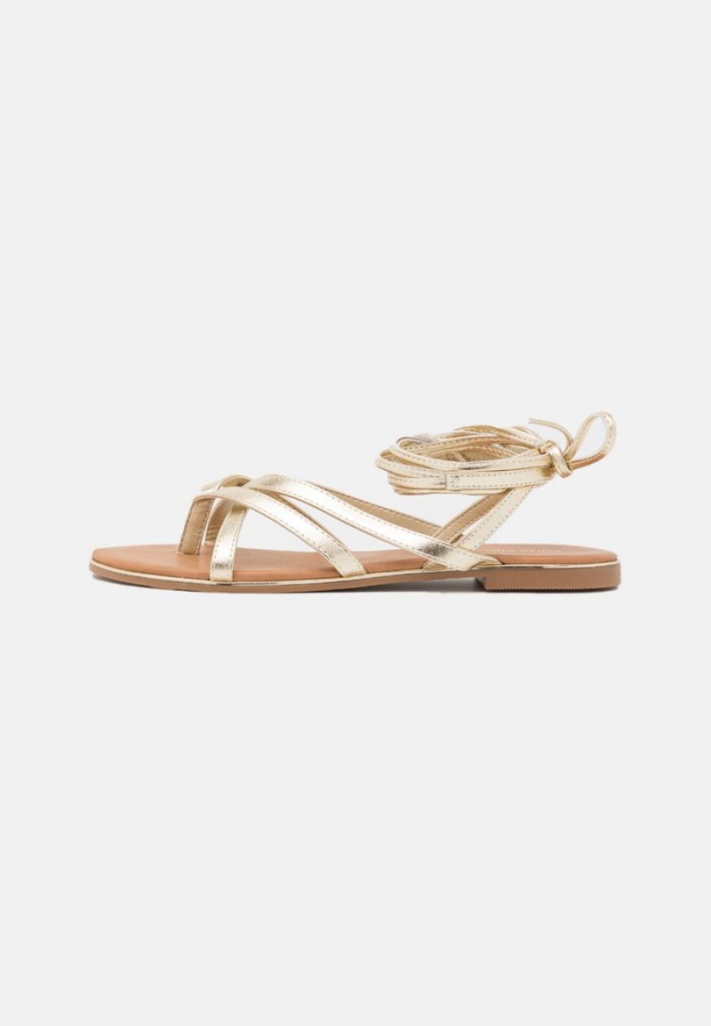 Anna Field Coupon T-Bar Sandalen Dames Goud | NL-7089564-EN