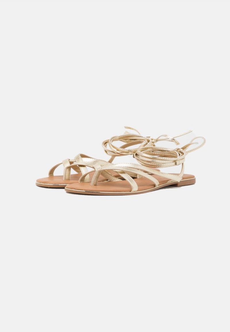 Anna Field Coupon T-Bar Sandalen Dames Goud | NL-7089564-EN