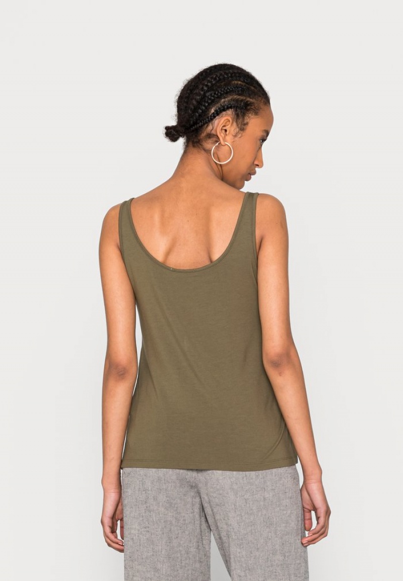 Anna Field Coupon Top T-Shirt Dames Khaki | NL-6239810-VK