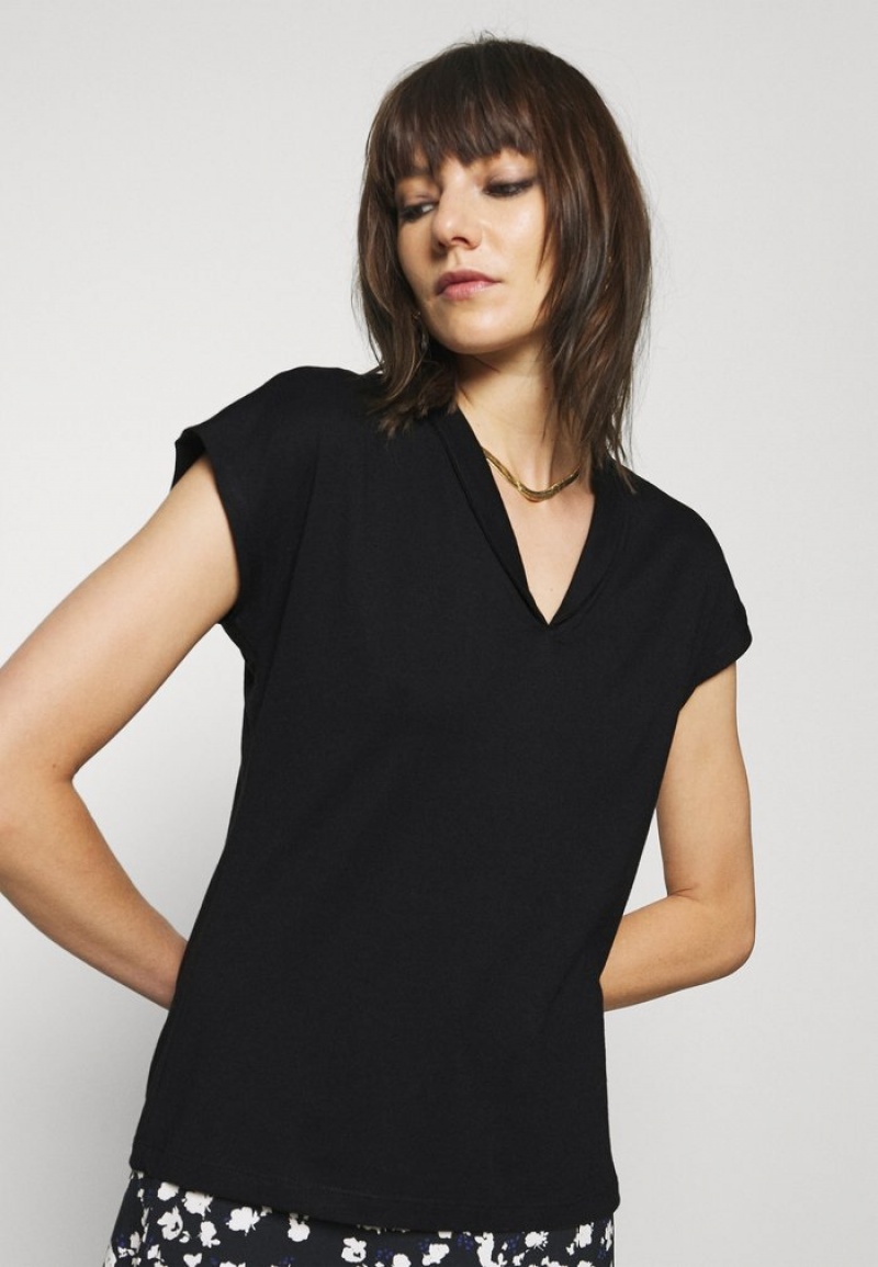 Anna Field Discount Basic T-Shirt Dames Zwart | NL-3185729-LV