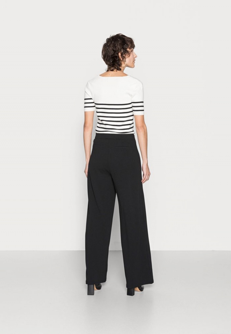 Anna Field Discount Brede Leg Pants With Detail Broek Dames Zwart | NL-4826190-VQ