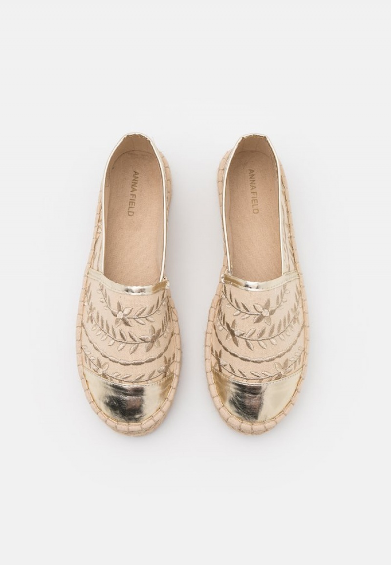 Anna Field Discount Espadrilles Laag Schoenen Dames Goud | NL-9652837-XB