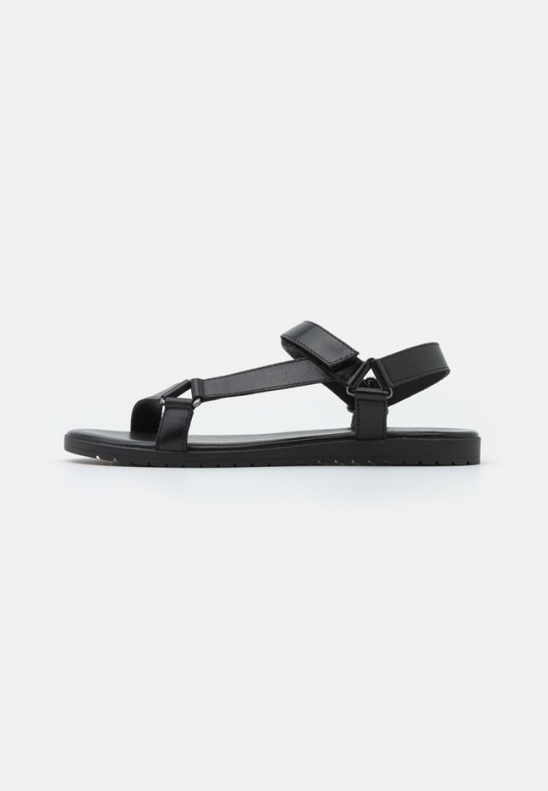 Anna Field Discount Leather Sandalen Dames Zwart | NL-8194237-FP