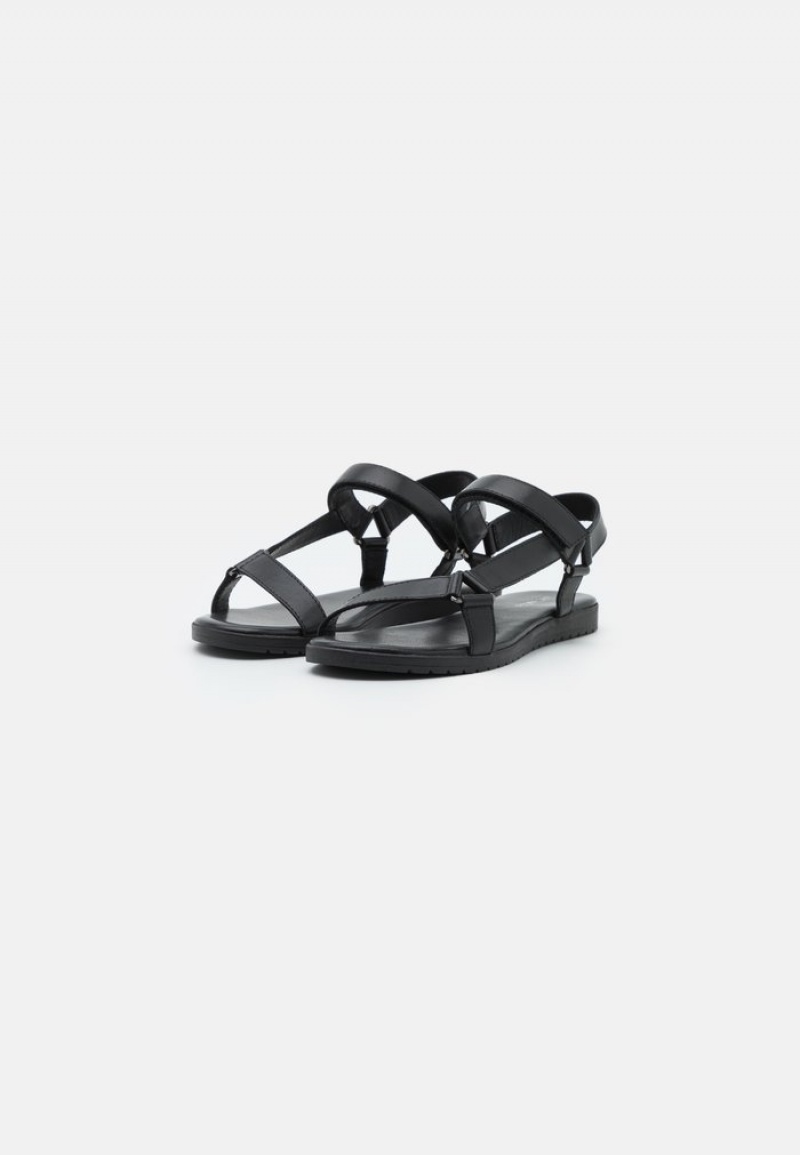 Anna Field Discount Leather Sandalen Dames Zwart | NL-8194237-FP