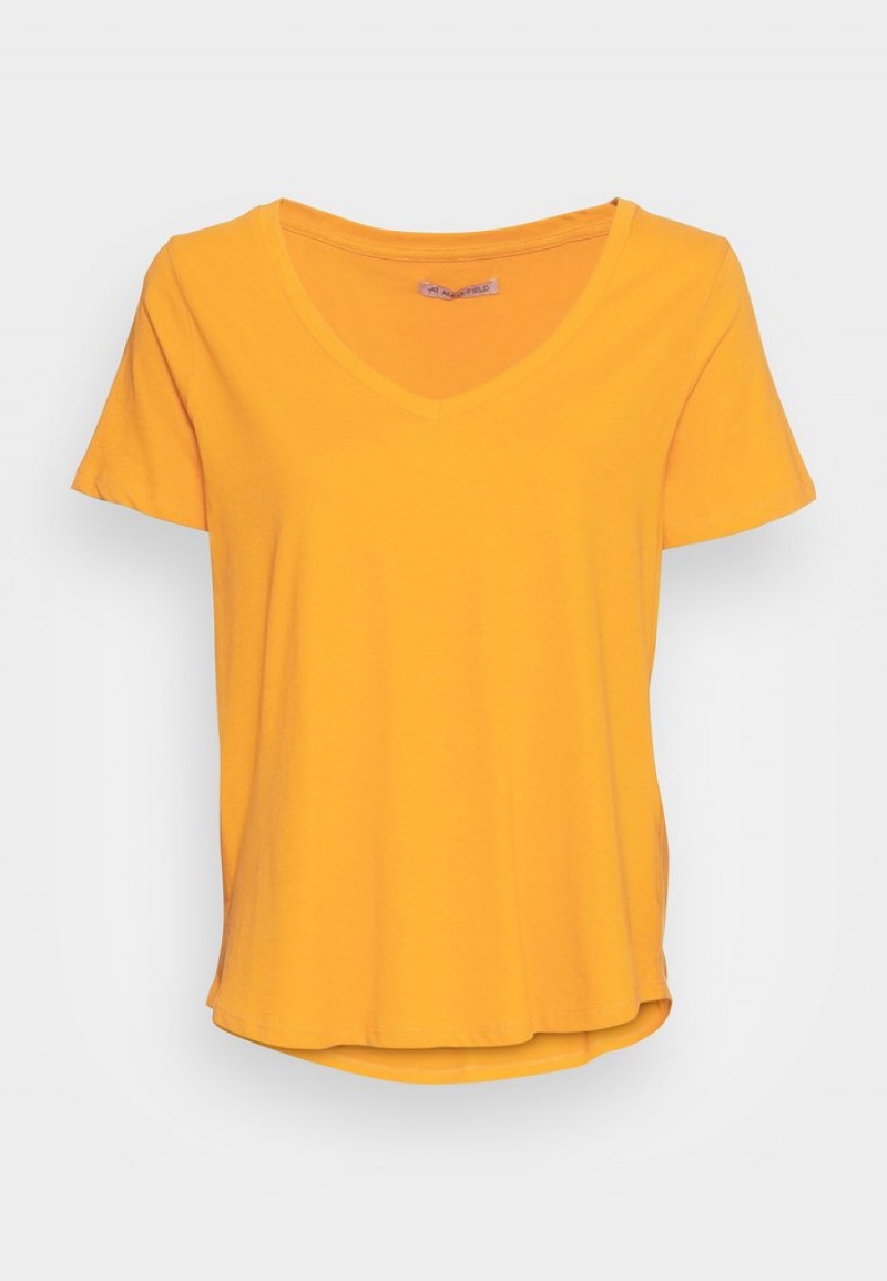 Anna Field Flash Sale Basic T-Shirt Dames Geel | NL-7592346-TP