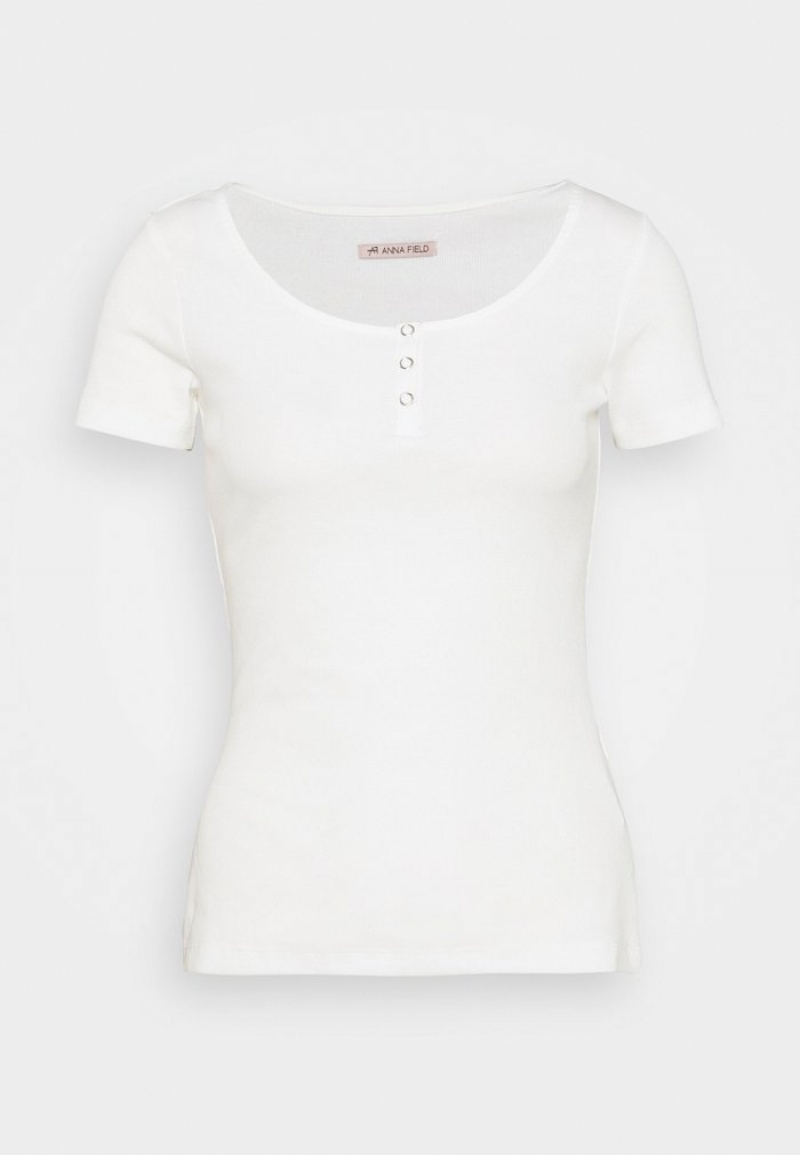 Anna Field Flash Sale Basic T-Shirt Dames Wit | NL-3452987-SV