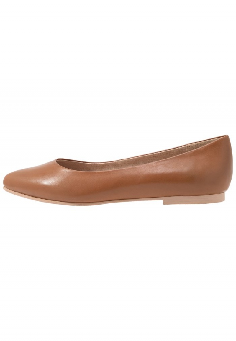 Anna Field Flash Sale Leather Ballet Pumps Ballerina Schoenen Dames Bruin | NL-1586732-JC