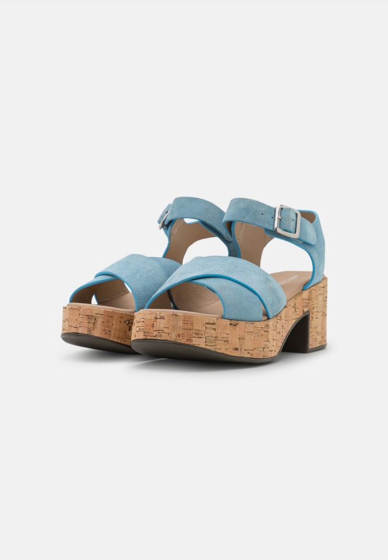 Anna Field Flash Sale Leather Platform Sandalen Dames Lichtblauw | NL-5637012-MD