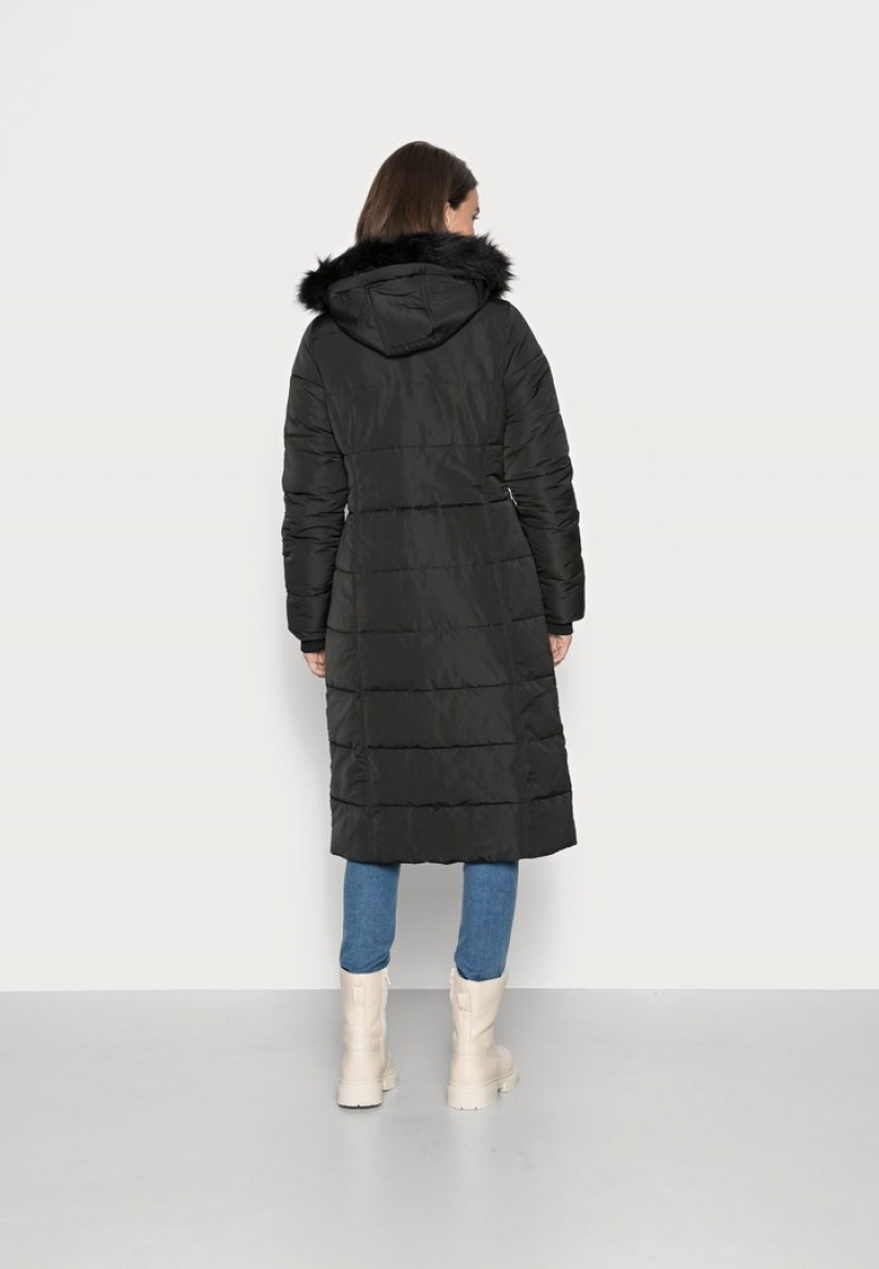 Anna Field Flash Sale Long Puffer With Hood Winter Mantel Dames Zwart | NL-8147290-MO