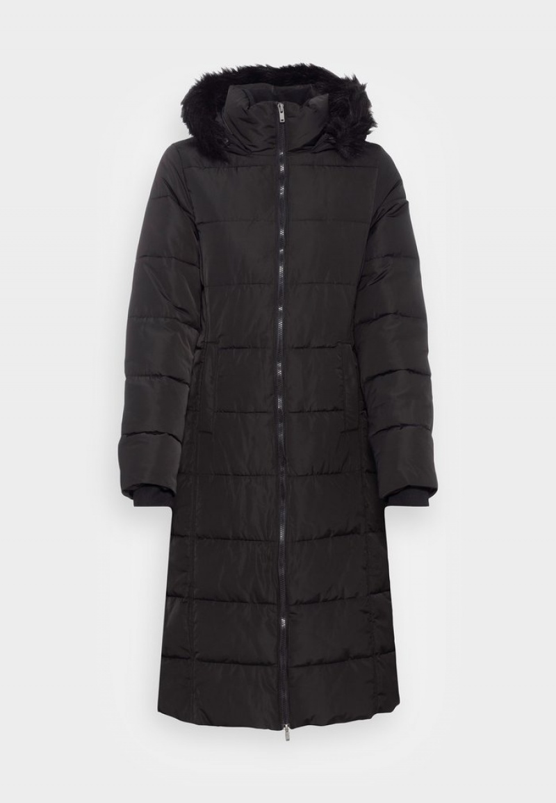 Anna Field Flash Sale Long Puffer With Hood Winter Mantel Dames Zwart | NL-8147290-MO