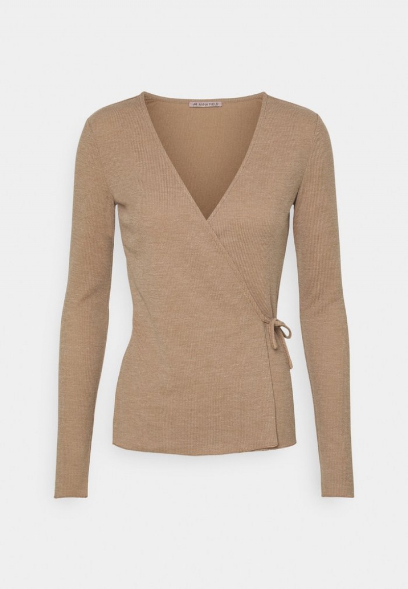 Anna Field Flash Sale Long Sleeved Top Pullover Dames Beige | NL-0547962-NZ