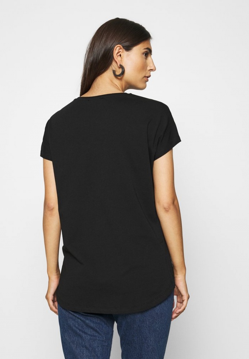 Anna Field Flash Sale Print T-Shirt Dames Zwart | NL-0528496-BV