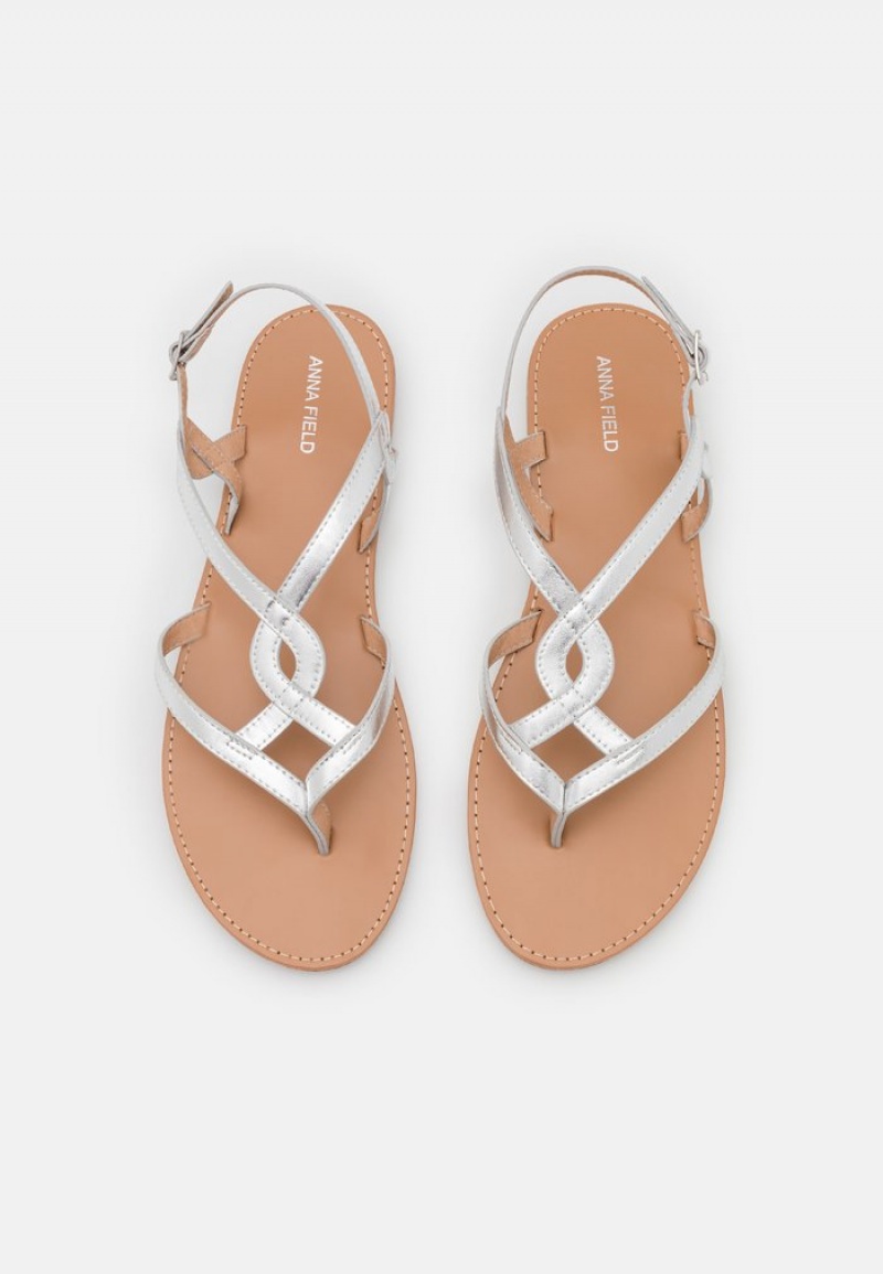 Anna Field Flash Sale T-Bar Sandalen Dames Zilver | NL-7913254-XH