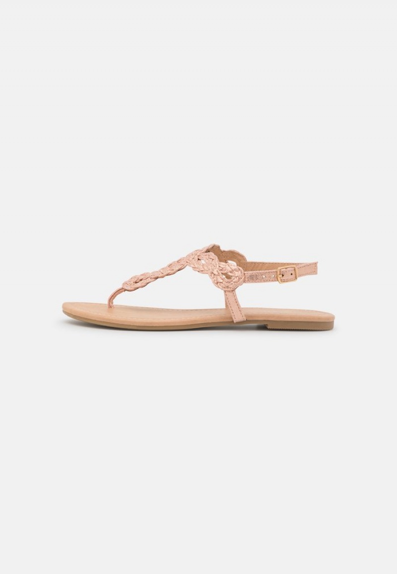 Anna Field Flash Sale T-Bar Sandalen Dames Roze Goud | NL-9430851-BG