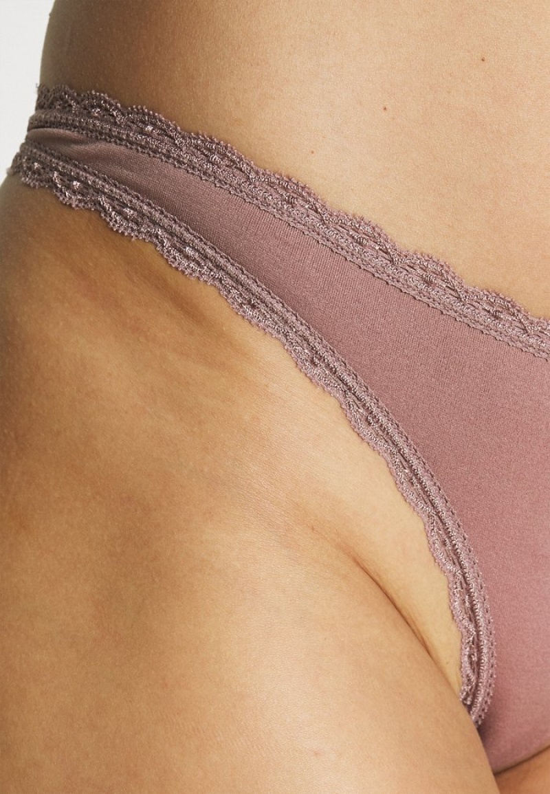 Anna Field Hot Sale 3 Pack Seamless Kanten String Dames Zwart | NL-1825634-FX