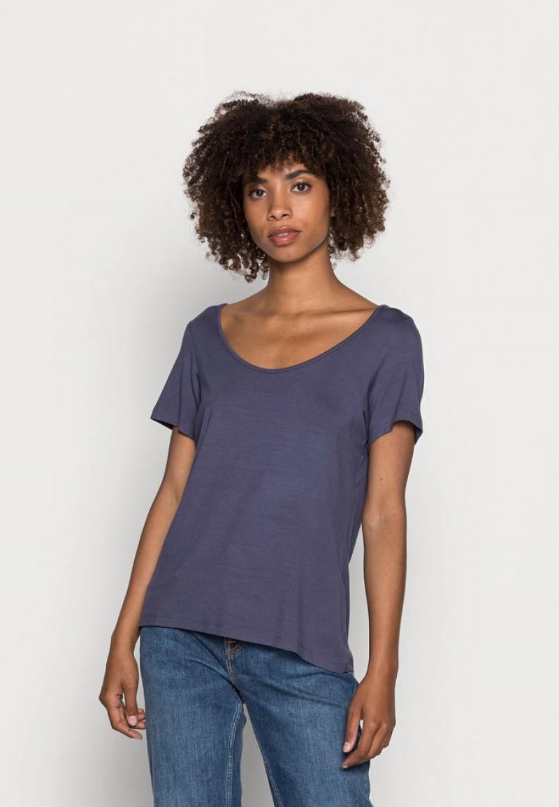 Anna Field Hot Sale Basic T-Shirt Dames Blauw | NL-3546897-RW