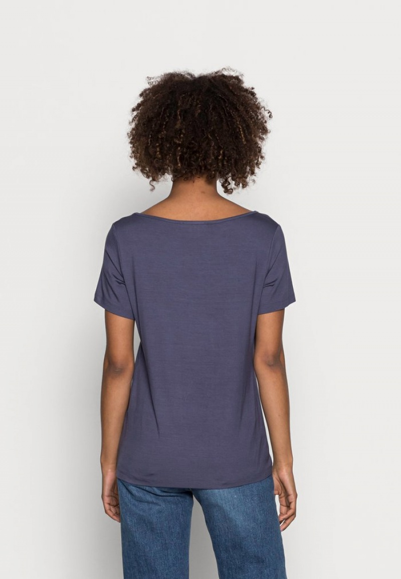 Anna Field Hot Sale Basic T-Shirt Dames Blauw | NL-3546897-RW