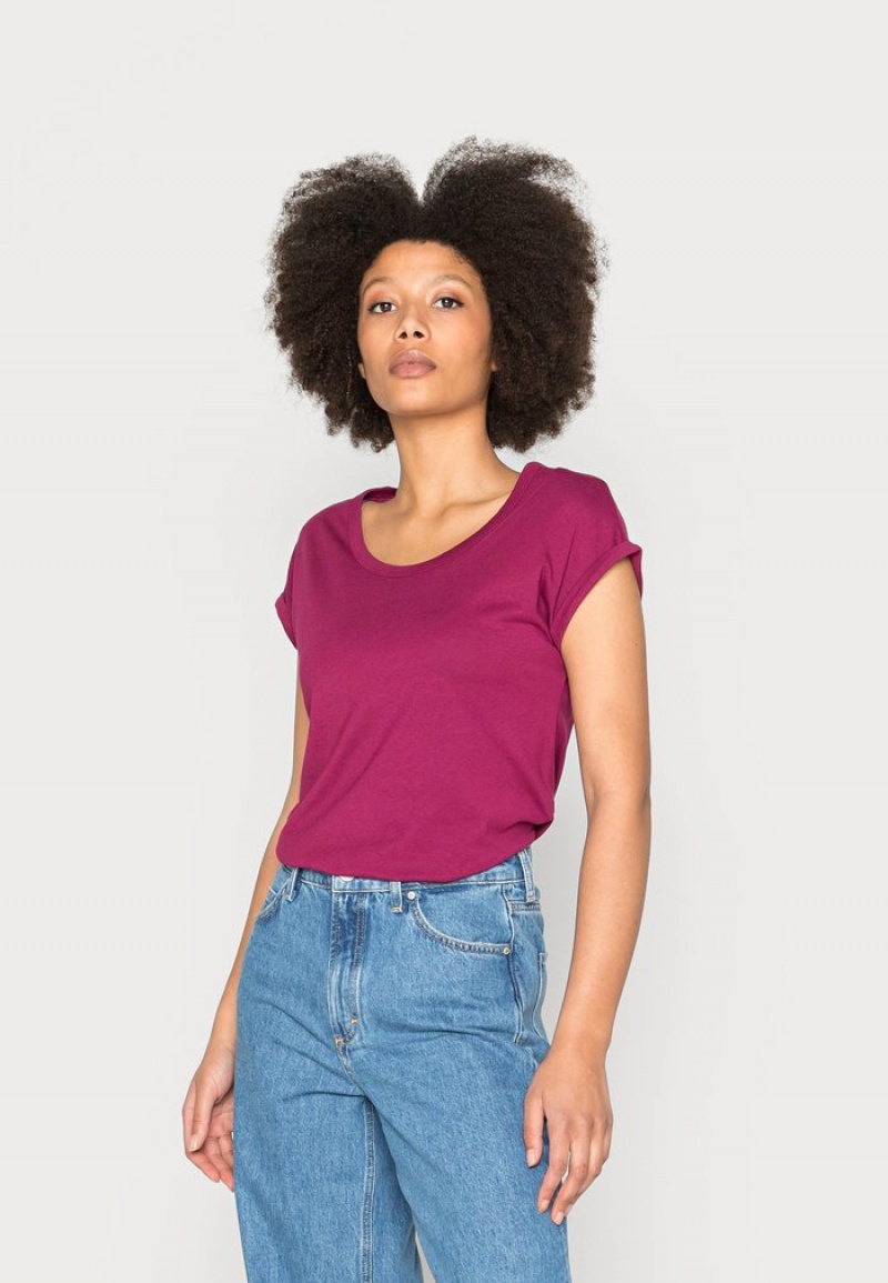 Anna Field Hot Sale Basic T-Shirt Dames Donkerrood | NL-7941302-CE