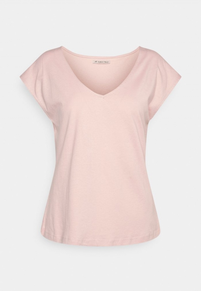 Anna Field Hot Sale Basic T-Shirt Dames Lichtroze | NL-7806943-DH