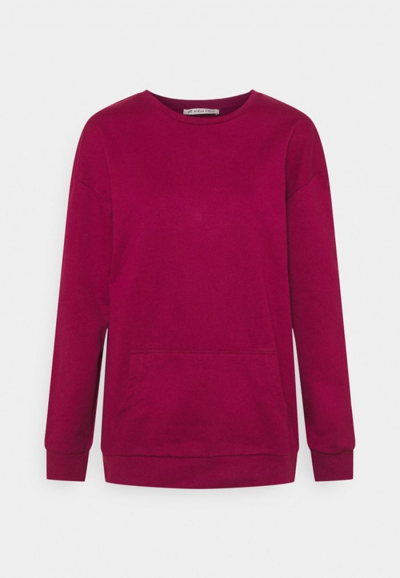 Anna Field Hot Sale Crew Neck With Pocket Sweatshirt Pullover Dames Rood | NL-2180769-FC