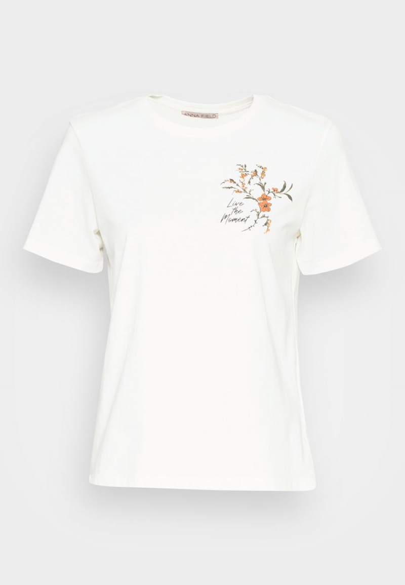 Anna Field Hot Sale Print T-Shirt Dames Beige | NL-4105938-LO