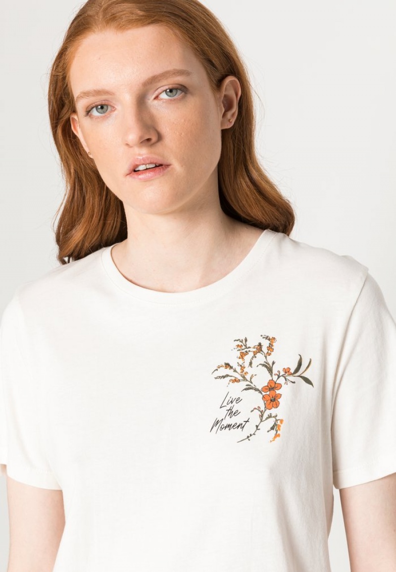 Anna Field Hot Sale Print T-Shirt Dames Beige | NL-4105938-LO