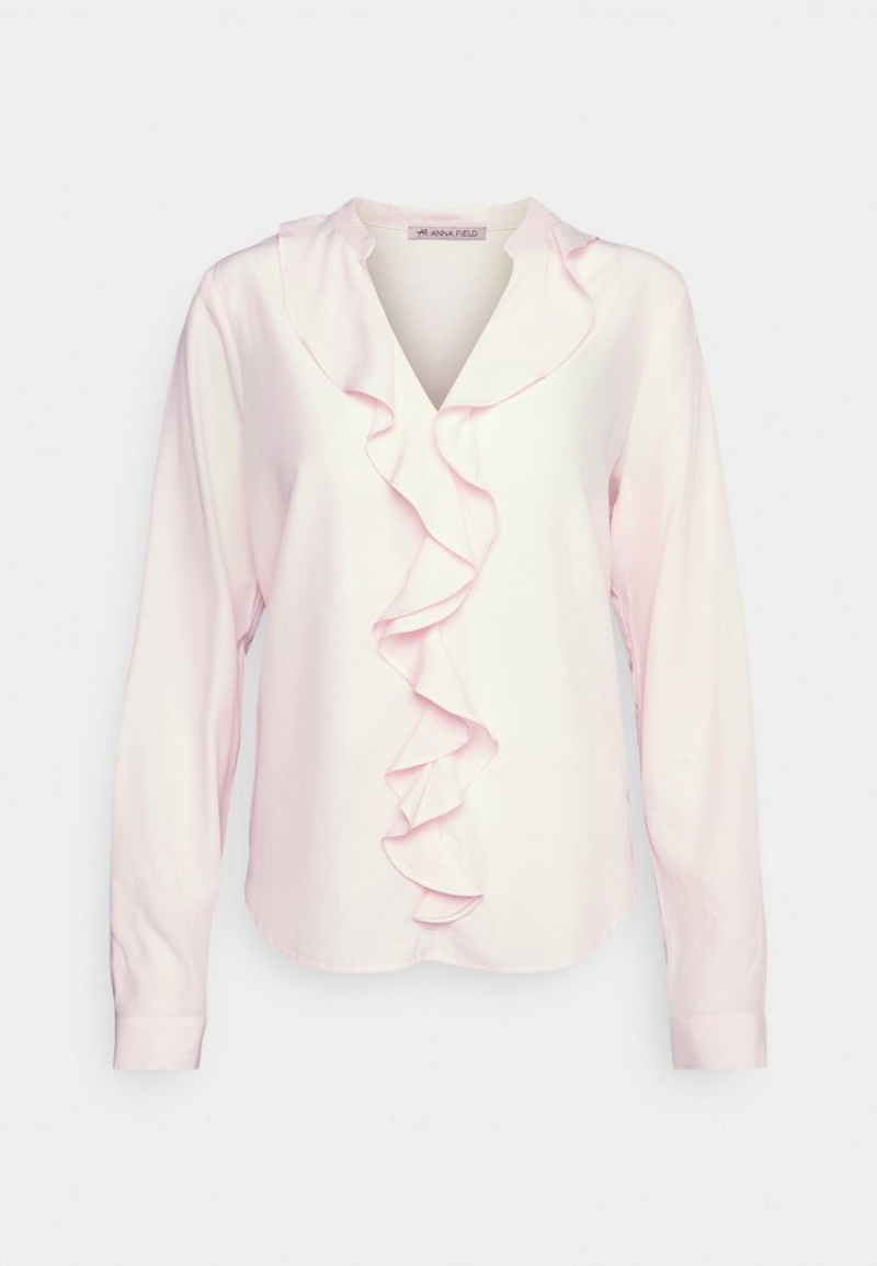 Anna Field Hot Sale With Frontal Volant Blouse Dames Roze | NL-5380416-BT