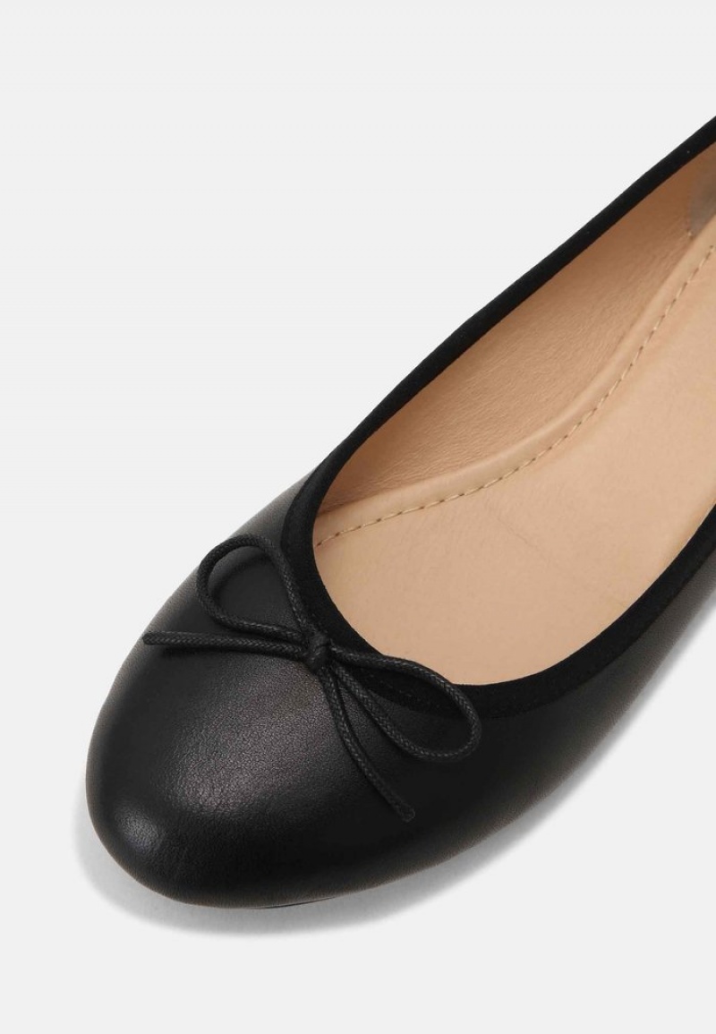 Anna Field New Leather Ballet Pumps Ballerina Schoenen Dames Zwart | NL-1028436-VJ