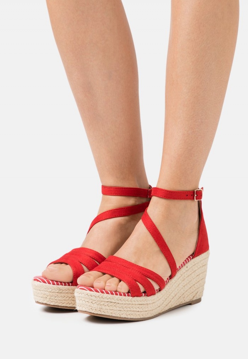 Anna Field New Platform Sandalen Dames Rood | NL-4397082-PN