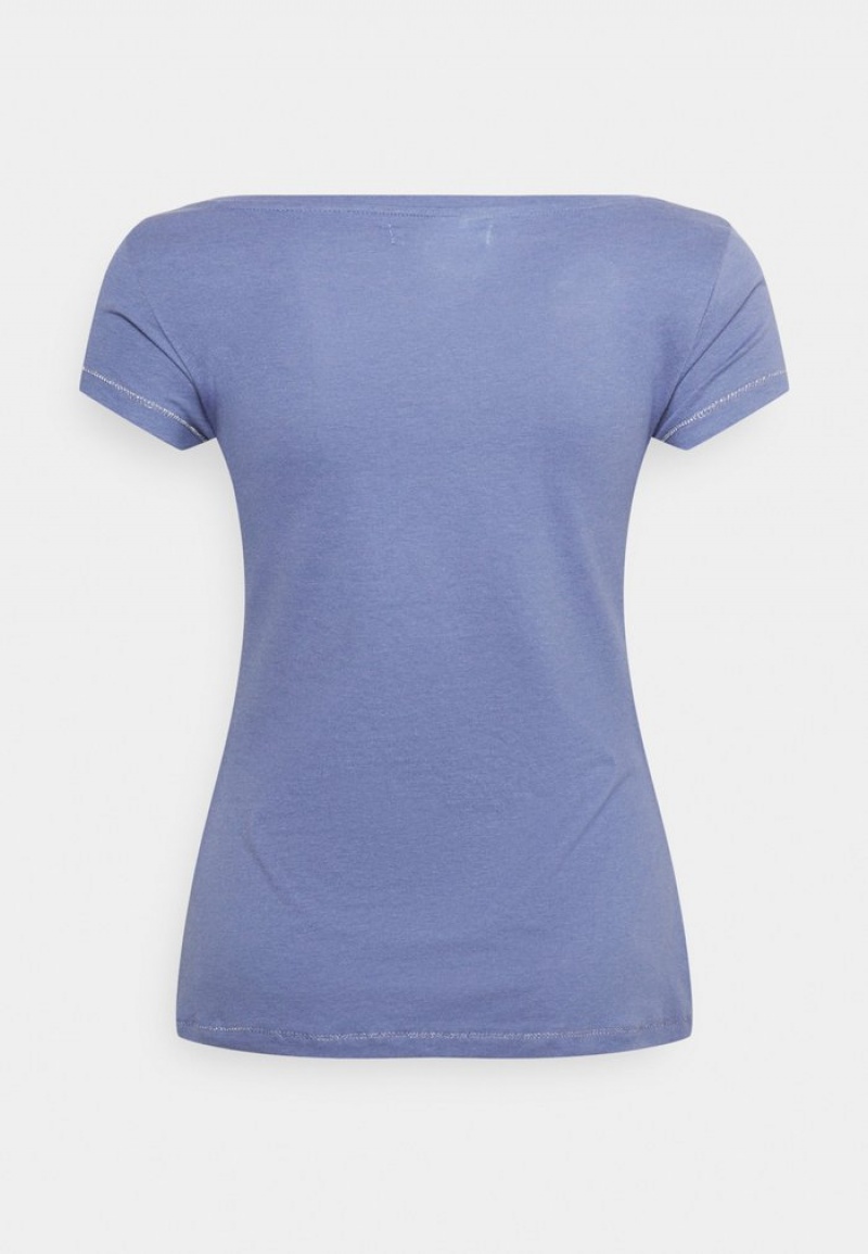 Anna Field Outlet Basic T-Shirt Dames Blauw | NL-2645371-YS