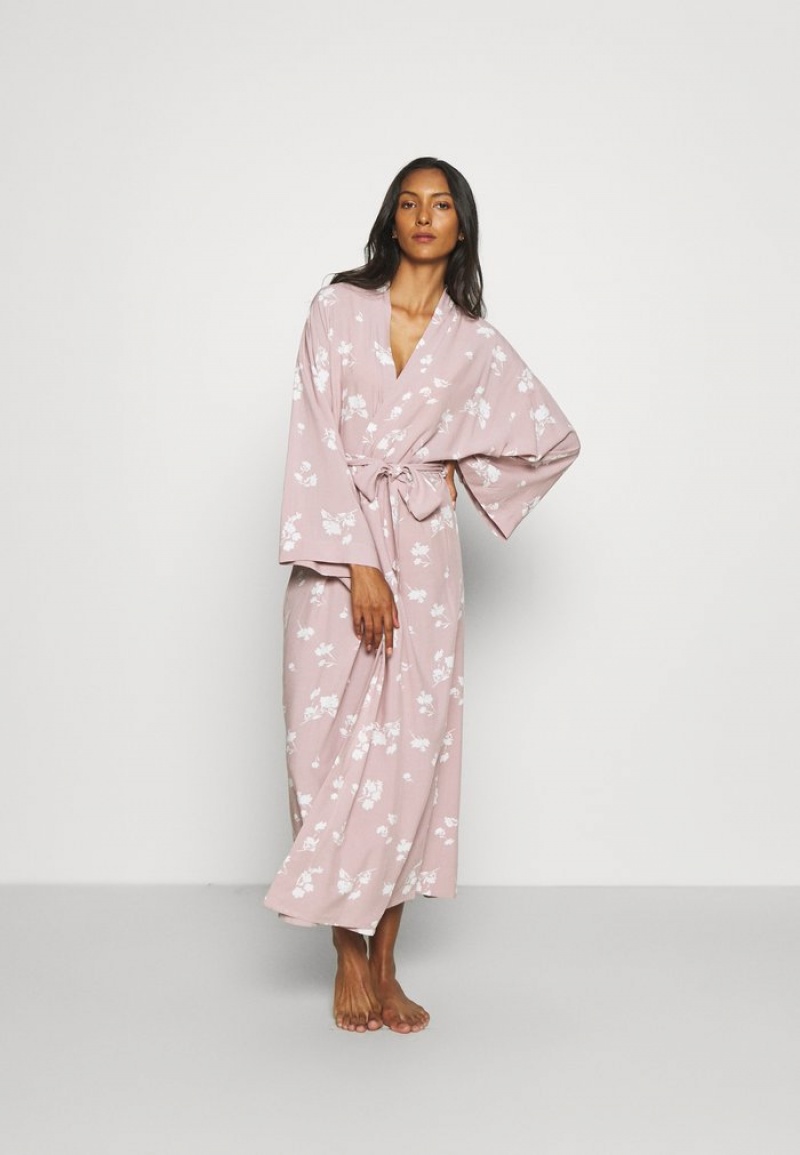 Anna Field Outlet Lisha Long Printed Robe Jurken Gown Bathrobe Dames Gekleurd | NL-0479136-NK