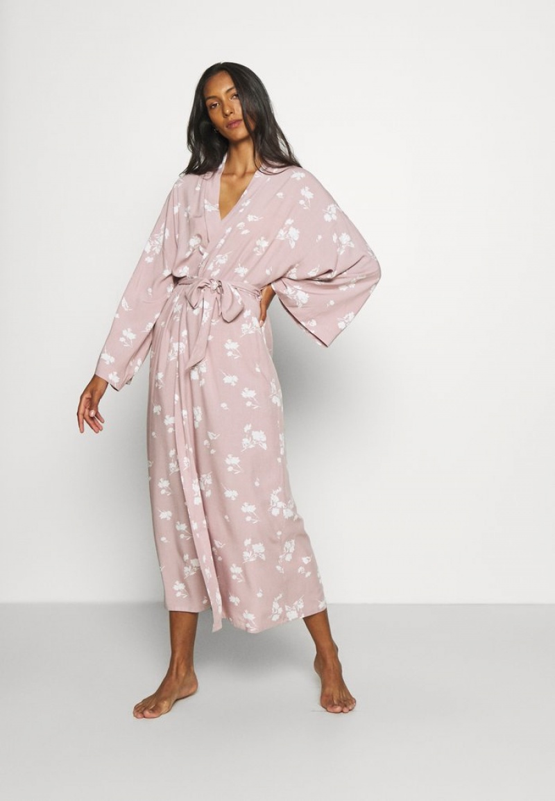 Anna Field Outlet Lisha Long Printed Robe Jurken Gown Bathrobe Dames Gekleurd | NL-0479136-NK