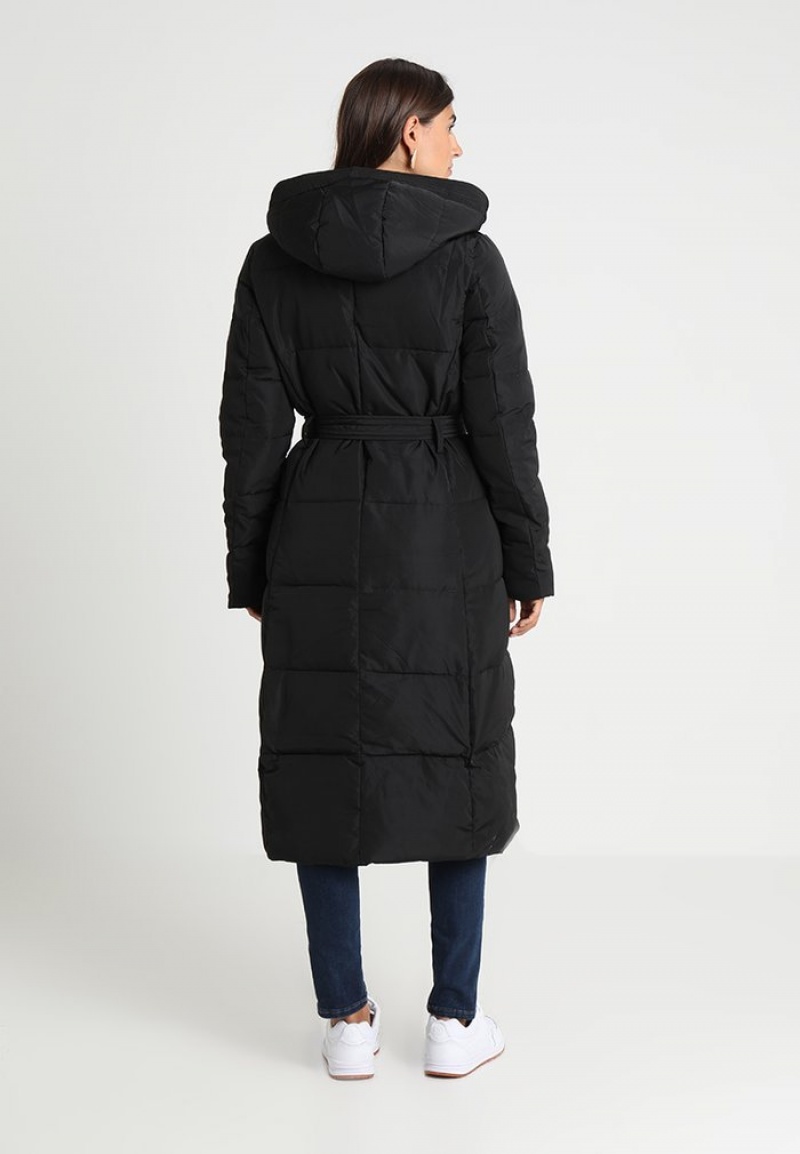 Anna Field Outlet Long Coat With Hood Winter Mantel Dames Zwart | NL-4176290-KP