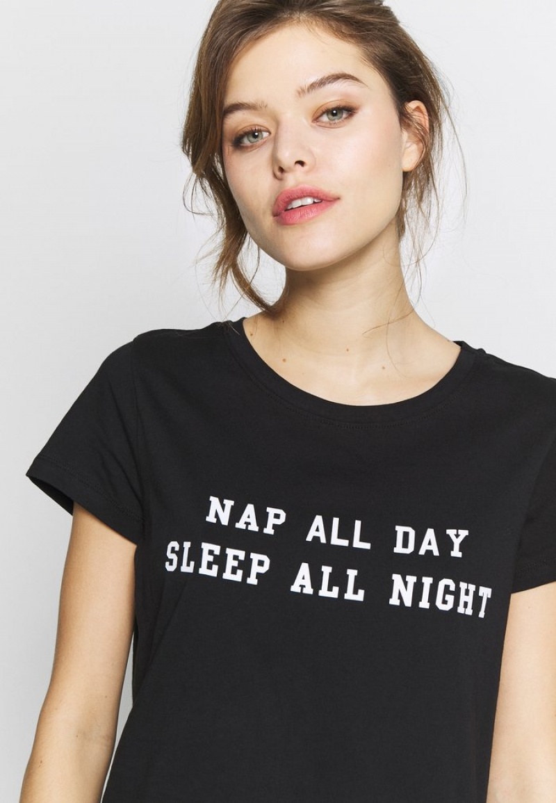 Anna Field Outlet Nap All Day Nightie Nachtjapon Dames Zwart | NL-9750268-TL