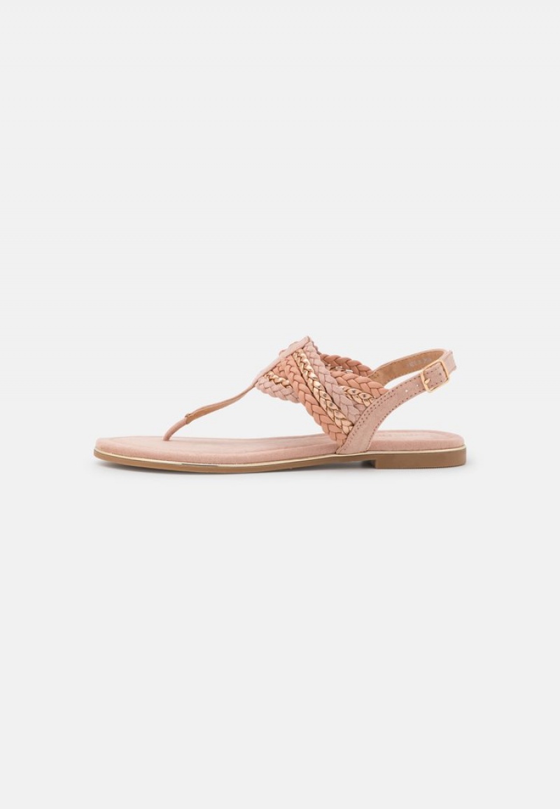 Anna Field Outlet T-Bar Sandalen Dames Roze Goud | NL-1964728-UR