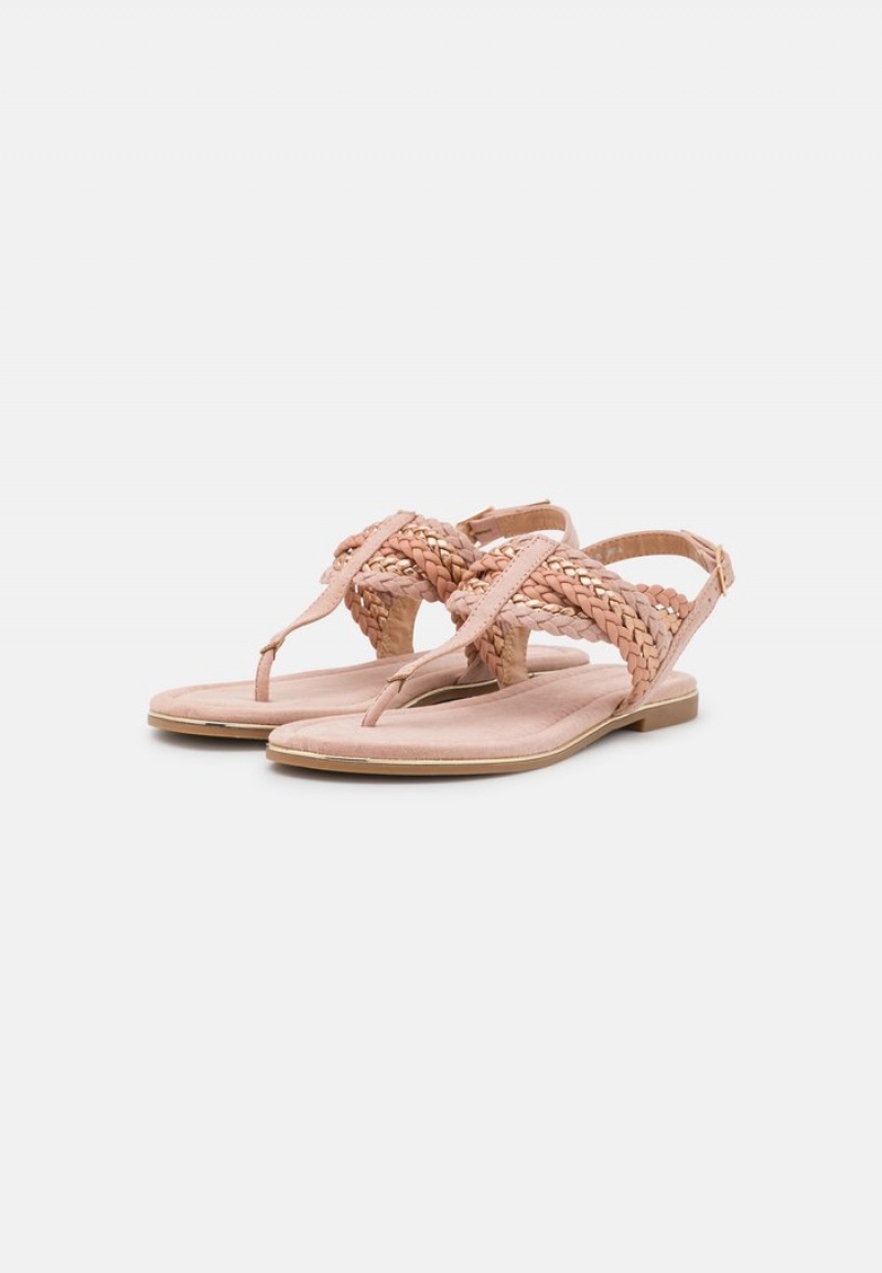 Anna Field Outlet T-Bar Sandalen Dames Roze Goud | NL-1964728-UR