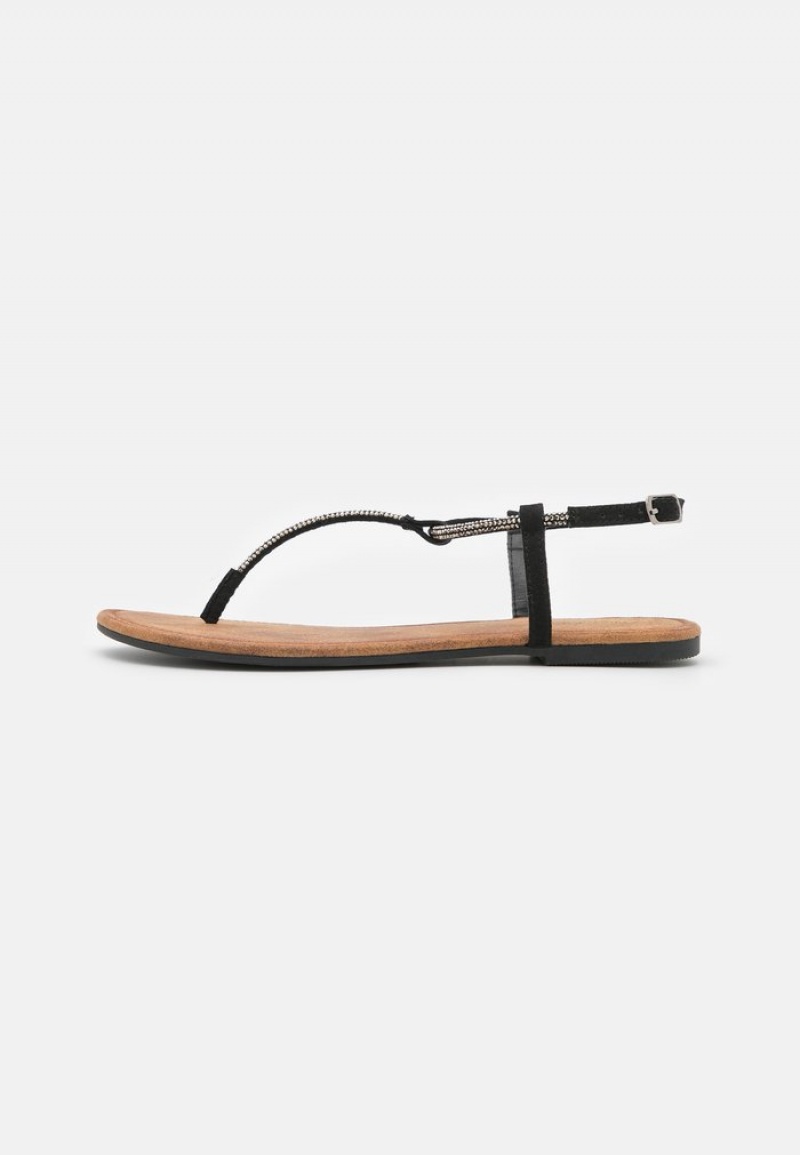 Anna Field Outlet T-Bar Sandalen Dames Zwart | NL-6951208-OS