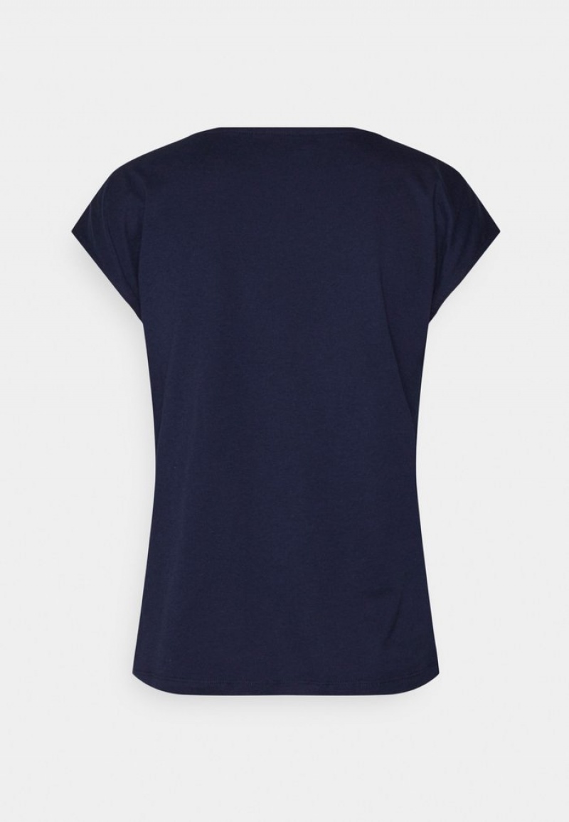 Anna Field Promo Basic T-Shirt Dames Donkerblauw | NL-0185976-OL