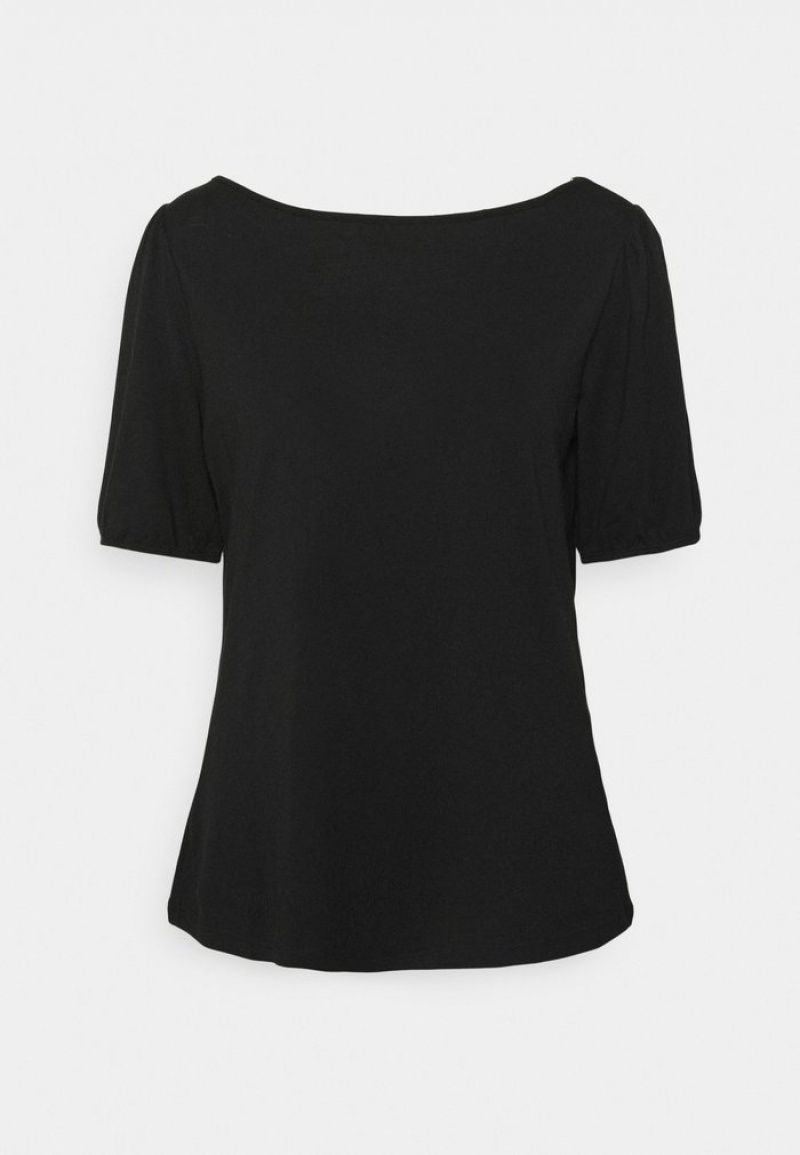 Anna Field Promo Basic T-Shirt Dames Zwart | NL-1623950-BK