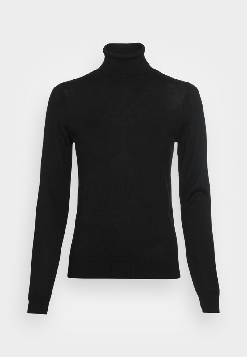 Anna Field Promo Merino Wol Turtleneck Jumper Pullover Dames Zwart | NL-1839756-ZP