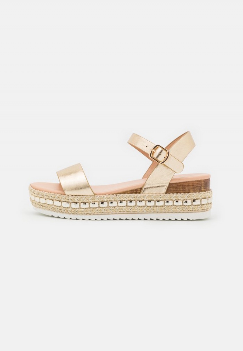 Anna Field Promo Platform Sandalen Dames Goud | NL-5410697-IX