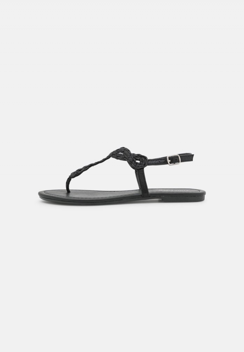 Anna Field Promo T-Bar Sandalen Dames Zwart | NL-7601259-RE