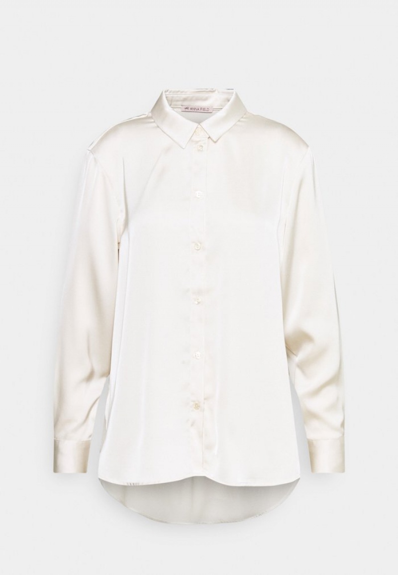 Anna Field Top 10 Button-Down Blouse Dames Beige | NL-7425136-QZ