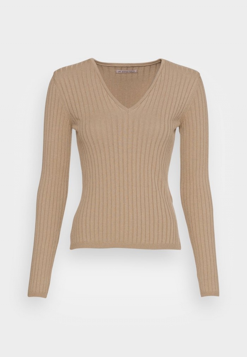 Anna Field Top 10 Jumper Pullover Dames Bruin | NL-6327140-AB